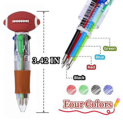 Oneshow 18 PCS Mini Football Pens 4 Color Ballpoint Pens Party Favors | Cute Multicolor Pens Goodie Bag Fillers Sports Party Gifts Classroom Rewards Back to School Supplies - style: Football-18PCS