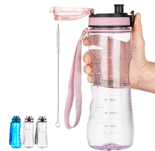 24 OZ (Chug Lid) Motivational Kids Water Bottle for school Girls Boys, With Time Marker, Leak Proof, Tritan BPA Free Reusable water bottles for kids, Cosmo (1 Lid) - color: A-Cosmo