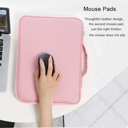 Crienten 12.9 Inch Tablet Sleeve Bag for Women Fits iPad Pro 12.9 M2 2022/2021/2020/2018/Pro 12.9 2017, Surface Laptop Go 12.4", Galaxy Tab S8+ 12.4", Waterproof Bag Carrying Case with Pocket (Pink) - color: Pink-12.9in, size: 12.9 inch