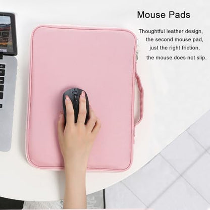 Crienten 12.9 Inch Tablet Sleeve Bag for Women Fits iPad Pro 12.9 M2 2022/2021/2020/2018/Pro 12.9 2017, Surface Laptop Go 12.4", Galaxy Tab S8+ 12.4", Waterproof Bag Carrying Case with Pocket (Pink) - color: Pink-12.9in, size: 12.9 inch