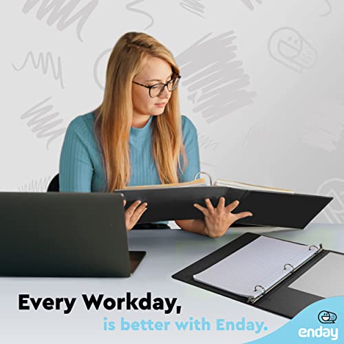 Enday 1 Inch Binder, Black 3 Ring Binder 1 Inch, Heavy Duty Three Ring Binder, 175 Sheets Capacity - One Inch Binder for Home School and Office. - color: Black, size: 1-Inch