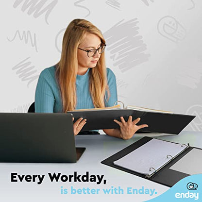 Enday 1 Inch Binder, Black 3 Ring Binder 1 Inch, Heavy Duty Three Ring Binder, 175 Sheets Capacity - One Inch Binder for Home School and Office. - color: Black, size: 1-Inch