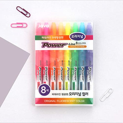 JVPEN Highlighters – 8-Pack Pastel & Vivid Colors, No Smudge & No Bleed, 4mm Chisel Tip, Smooth Pigment Ink, Includes Carry Case – Ideal for Notes, Journaling, School & Office
