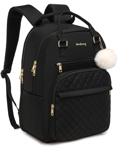 Laptop Backpack Women, School Backpack for Teen Girls Middle High School College Students, Teacher Work Bag Nursing Bookbag, Black - color: Black, size: 15.6in