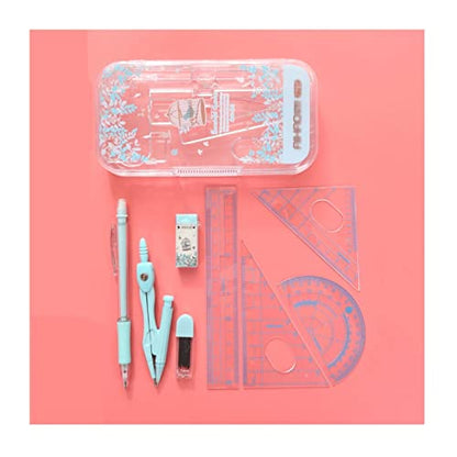 Drawing Compass Compass Ruler Set Student Geometry Math Set Metal 8-Piece Measurement Design Compass Drawing Tool Math Geometry Kit Geometry Set (Color : A) - color: A