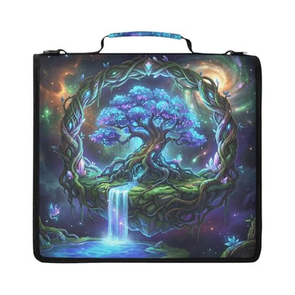 Fantasy 2inch 3 Ring Zipper Binder Multi-Pocket Storage Holds 14 Inch Laptop for Students and Office Use - color: Fantasy