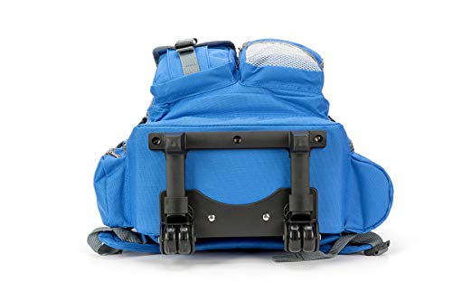K-Cliffs Heavy Duty Rolling Backpack School Bookbag with Wheels Deluxe Wheeled Daypack - color: Royal