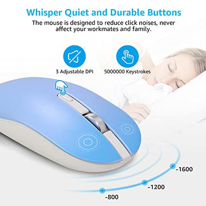 LeadsaiL Wireless Keyboard and Mouse Combo, Wireless USB Mouse and Computer Keyboard Set, Compact and Silent for Windows Laptop, Desktop, PC- Colorful - color: Colorful