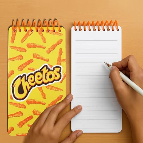 Cheetos Cute Spiral Small Notebook Pocket Size Notepad, College Ruled Memo Pads for Home, Office, College and School 6.5"x3.5" - color: Cheetos, size: NOTEPAD