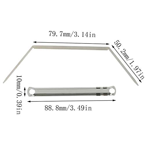 E-outstanding Metal File Fastener 50PCS 2-Hole Prong Paper Fasteners Metal Binder Clip Loose-Leaf Binding Clamp 8cm