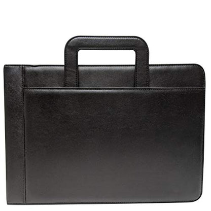 MSP 7 Ring Business Check Portfolio, Business Checkbook Briefcase in PU Leather with Handles, Zip Pockets, 3 Ring Binder, Carry 500 Business Check- Black