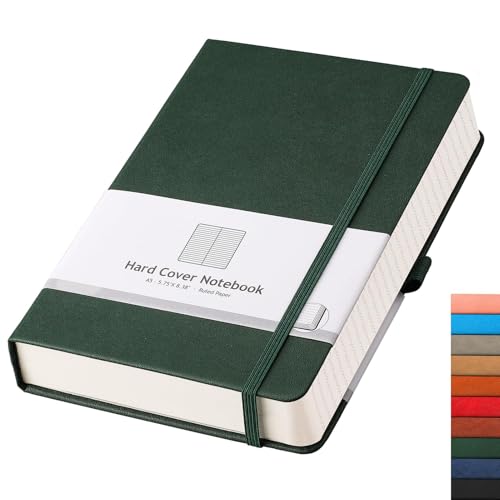 AHGXG Lined Journal Notebook - 320 Numbered Pages Thick Journal for Women A5 Notepad College Ruled, 100gsm Paper, Leather Hardcover, for Men Writing Work Office School, 5.75'' X 8.38''-Green - color: Green, size: A5