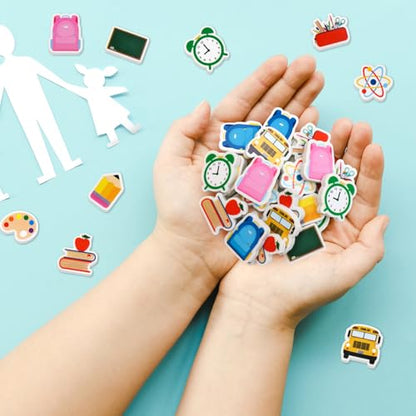 Ceiba Tree 60PCS Back to School Erasers Bulk for Kids Mini School Bus Schoolbag Alarm Pencil Blackboard Eraser for Student Classroom Prizes Stationery Homework Rewards Supplies Party Favors