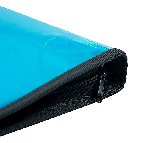 JAM PAPER Plastic Zipper 1 inch Binder - Blue 3 Ring Binder - Sold Individually - color: Blue