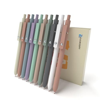 Morandi Gel Pen,0.5mm Quick Dry Black Ink,High-End Series Retractable Pens stationery for women & men,Smooth Writing Nurse Aesthetic Pen for Home Office Supplies(10 Pcs Black Ink-Morandi shaft pens) - style: 10 Pcs Black Ink-Morandi shaft pen