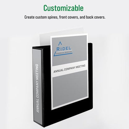 Office Essentials Economy View 3 Ring Binders, 2" Round Rings, 2.8" Spine, 375-Sheet Capacity, White Binders (12-Pack of 03428) - size: 2"
