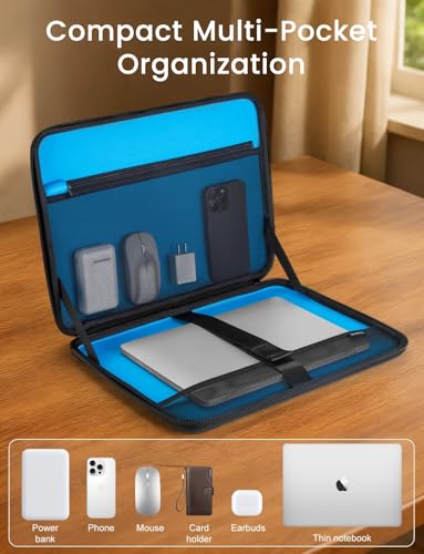 DOMISO 17 inch Laptop Sleeve with Handle, Shockproof and Waterproof EVA Protective Laptop case, Laptop Sleeves for 17.3" HP Dell Asus Laptop, Black - color: Black, size: 17.3 inch