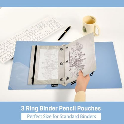 ZAZYXTJ Personalized Western Cowboy Binder Pencil Pouchs 3 Ring | with Zipper Clear Window Office Organizers bag for School Students Teacher Supplies 2 Pack - color: Cowboy