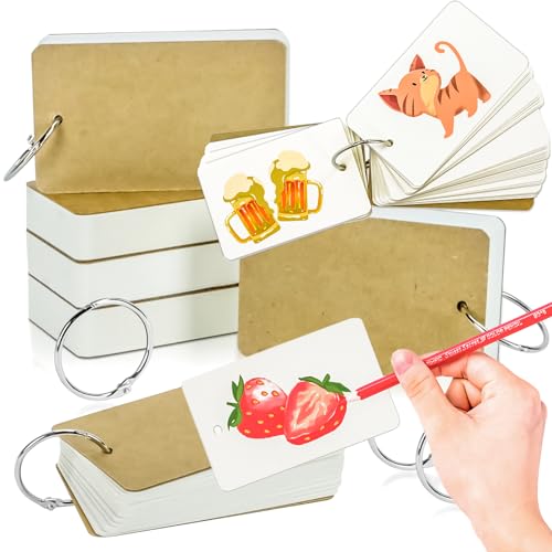 300 Pcs Flash Cards 2x3 Inch Index Cards with Ring Lined Note Card Bood Flashcards, Mini Blank Flash Cards 2x3 White Card Pad Index Note Bood 2 x 3 Notecards for Studying School Supply College - color: White