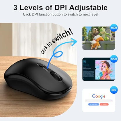 Wireless Mouse,Computer Wireless Cordless Mouse 2.4GHz HP Mice for Laptop,PC,Computer,HP, Windows,Chromebook,Notebook,Mac,Desktop USB Mice