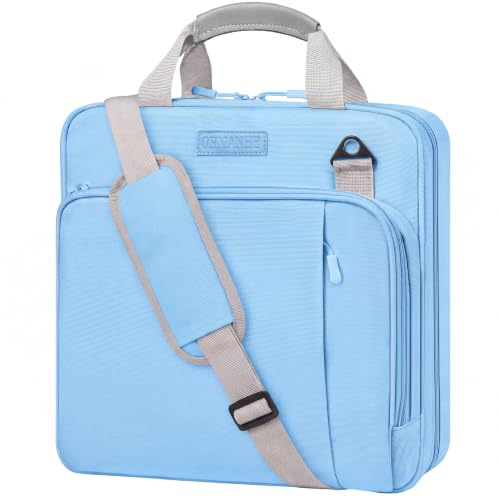 3-Ring Zipper Binder Organizer with Shoulder Strap, 2 Inch Binder | 500 Sheets Zip Up Binder Bag with Multiple Pockets & Storage, Laptop, Books Organizer for School Students and Teachers - color: Sky Blue