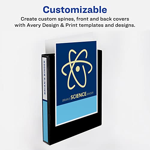 Avery Heavy Duty View 3 Ring Binder, 2" One Touch EZD Ring, 6 Navy Blue Binders (79802) - color: Navy Blue, size: 2"