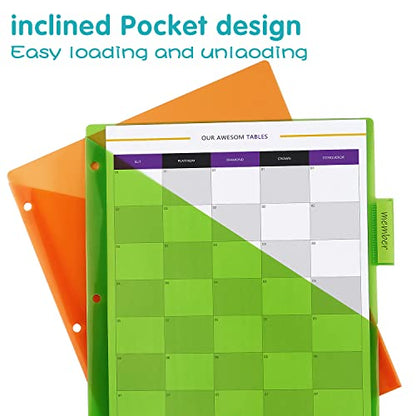 Plastic Binder Dividers with One Front Pocket and Tab Binder Divider for 3 Ring Binder, Multicolor, 10 Pack | Single Pocket File Organizers