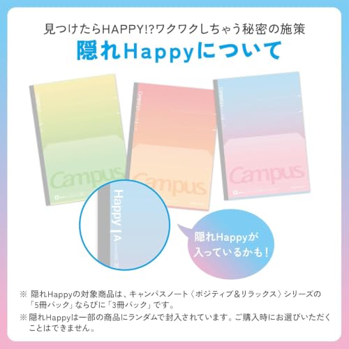 KOKUYO Composition Notebooks, 7" x 10" Kimochii Dot Lined Notebook, 30 Sheets College Ruled, 3 Pack B5 Notebook for School, School Supplies Comp Book for Note Taking, Positive & Relax - color: Kimochii (Postive&Relax)