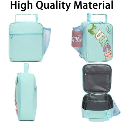 GYEUKHAM Insulated Lunch Bag for Women Girl Teen large Insulated Kid Lunch Bag,Large Reusable Cute Cooler Bag for School Work Picnic,Baby Green - color: Baby Green