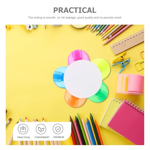 10pcs Flower Shape Highlighter Pen Markers Smooth Writing Experience and Portable Design, Aesthetic Petal Style Fluorescent Pens for Classroom Supplies and Office Use