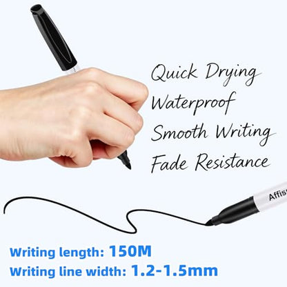 Permanent markers, 100 packs permanent markers bulk, quick dryingin one second, waterproof, smooth, noteasy to erase, durable, can be markedon glass, tiles and cloth, office supplies - size: 1 Count (Pack of 100)