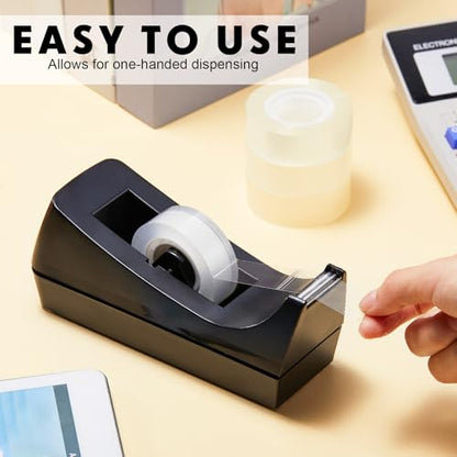Colarr 30 Pack 30 Pack Desktop Tape Dispenser Non Skid Base Tape Dispensers Desk Black Tapes Roll Dispenser for Classroom Office Home, Tapes Not Included
