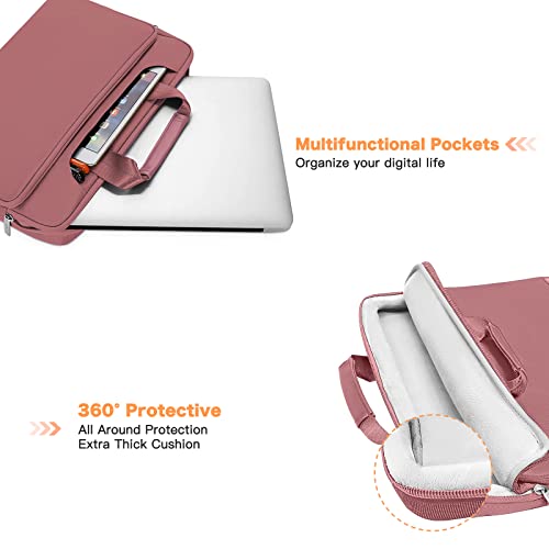 MOSISO 360 Protective Laptop Bag 13.3 inch, 13-14 inch Computer Bag Compatible with MacBook Air 13 inch/Pro 13 inch/Pro 14 inch,HP,Dell,Notebook, Laptop Carrying Case with Strap&Handle, Dusty Rose - color: Dusty Rose, size: 13.3 inch