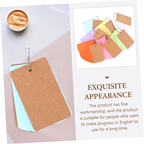 GANAZONO 7Sets Flash Cards DIY Blank Study Cards with Binder Rings for Writing Note Taking Vocabulary and Creative Ideas Portable Note Pads for Students and Travelers