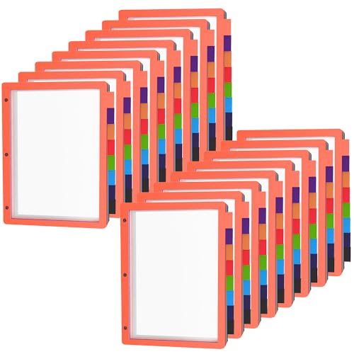 Habgp 96Pcs/12 Set 8 Tab Dividers for 3 Ring Binder, 96 Pcs Clear Color 3 Ring Binder Dividers with Tabs, Page Folder Dividers, Plastic Tabbed File Dividers with Tabs, Three Ring Binder Index Dividers - size: 12 Set (96 Pcs)