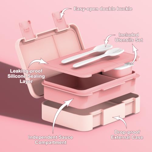 Bevalsa Backpack for Girls, Bow Kids Backpack with Bento Lunch Box, Insulated Bag & Utensils, 34oz Lunch Containers, Cute School Bookbag for Girls Children Teens for Elementary Middle Student (Pink) - color: Pink