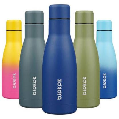 BJPKPK 12oz Water Bottles Stainless Steel Double Wall Vacuum Insulated Small Water Bottles for Travel,Blue - color: Blue, size: 12 Ounces