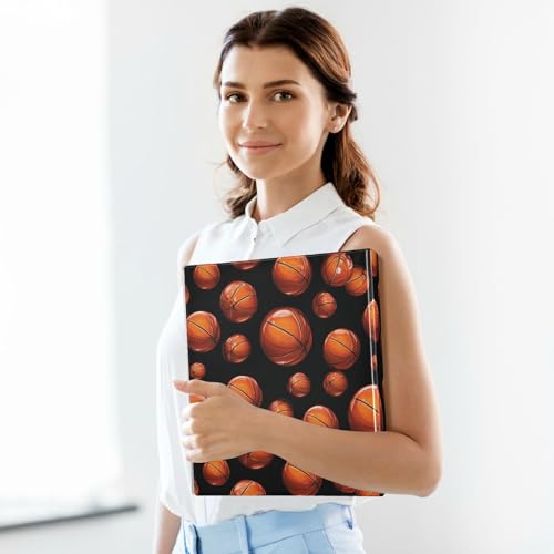 Basketball Ball Round Ring Binders 1.5 Inch 3 Ring Binder with Clipboard Holds 200 Sheets Office Home School - color: Multicolored 10