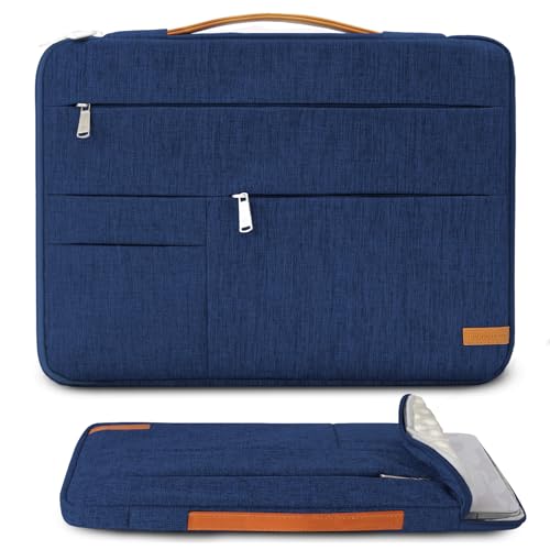 KINGSLONG 16 inch Laptop Sleeve Bag, Slim Lightweight Multiple Pockets Computer Cover Carrying Case fit for Acer Asus Dell Lenovo HP Toshiba, Blue - color: Blue, size: 16 inch