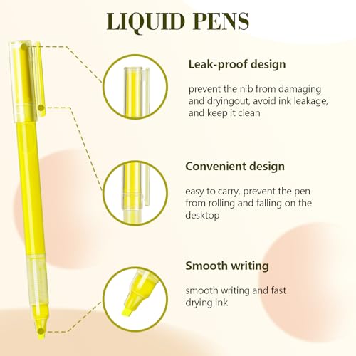 Pastel Highlighters - 12 Pack Yellow Colors, Fast-Dry Bible Journaling Markers, Non-Bleed Pastel Highlighters for School, Office & Study Supplies