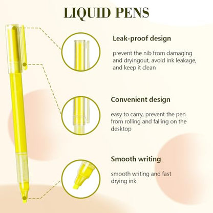 Pastel Highlighters - 12 Pack Yellow Colors, Fast-Dry Bible Journaling Markers, Non-Bleed Pastel Highlighters for School, Office & Study Supplies