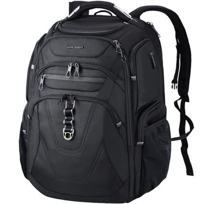 KROSER TSA Friendly Travel Laptop Backpack 18.4 inch XXXL Gaming Backpack Water-Repellent College Daypack Business Backpack with RFID Pockets & USB Port for Men/Women-Black | TSA Friendly