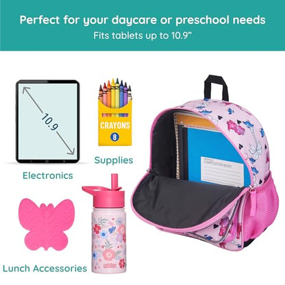 Wildkin JumpOff Jo 12-inch Kids Backpack – Lightweight, Durable Toddler Bag - Pink Dino - color: Pink Dino