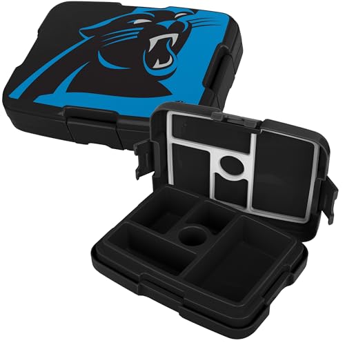 FOCO NFL Unisex-Adult Officially Licensed 2-Tone Big Logo Team Color Football Leak Proof 5 Compartment Bento Lunch Box - Carolina Panthers - color: Carolina Panthers