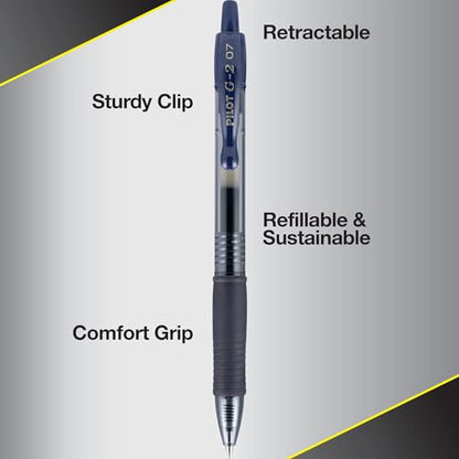 Pilot G2 Premium Gel Roller Pens, Fine Point 0.7 mm, Navy Ink Pens Fine Point, Pack of 12 - Ideal for School, Journaling, and Office Writing - color: Navy Ink