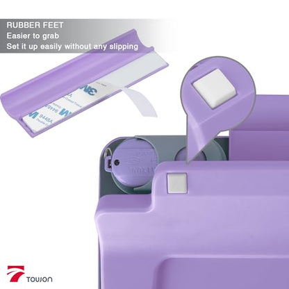 Small Glass Desk Whiteboard Dry-Erase Board with Clock, Small Travel Clock Keychain with Desk Notepad, Time Table Whiteboard for Desk Digital LED Light Display, 8x6 in with Accessories, Purple - color: Purple With Clock