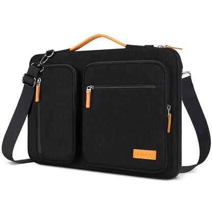 DOMISO 15.6 inch Laptop Case Sleeve Protective Cover Compatible with MacBook Pro 16 M4 M3 M2/Pro Max,15.6-16 inch HP ASUS Dell Lenovo Chromebook,Waterproof Computer Bag with Shoulder Strap,Black - color: Black, size: 15.6 inch