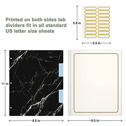 Rouidr 3 Ring Binder with clipboard, 1 inch 8.5 x 11 in Letter Size View Binders Organizer with Dividers Tabs & Clear Sleeves, School Supplies, Office Supplies, Black Textured Marble - color: Black Textured Marble, size: 1in(Letter Size)