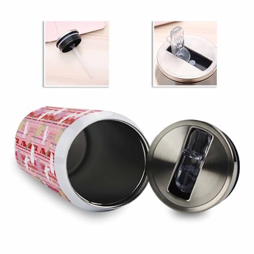 Spring Easter 10oz Stainless Steel Tumbler with Lid & Straw-Double Wall Vacuum Insulated Travel Mug Rabbits Easter Egg Flowers Pink Water Bottle Coffee Beverage Drinks Cup - size: 10 Ounces