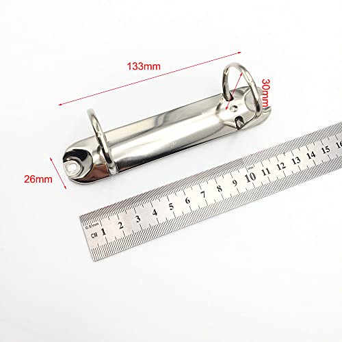 2Pcs Top Binding 2 Ring Binder Mechanism, 2 D-Rings, 30mm Inner Height, 26mm Base Width, 133mm=5.2 inch Length, No Boosters, Ring Binder Parts for DIY Planner